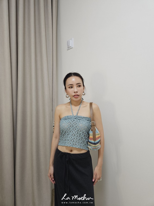 歐美感繞頸扭結小背心